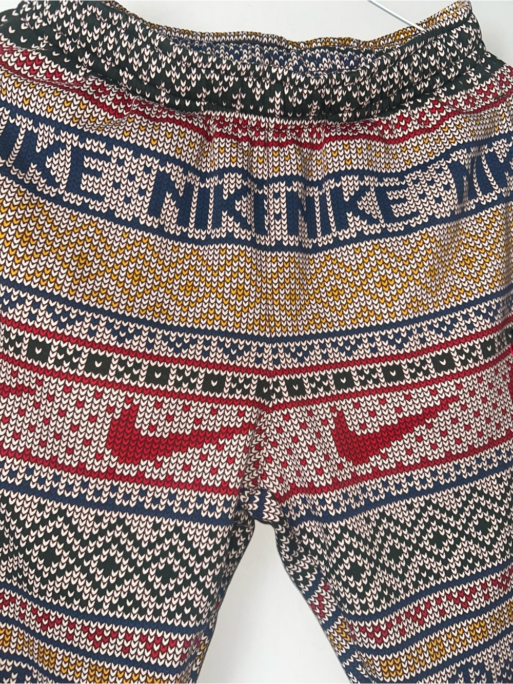 Nike Multicolor Knit Joggers with Red Swoosh